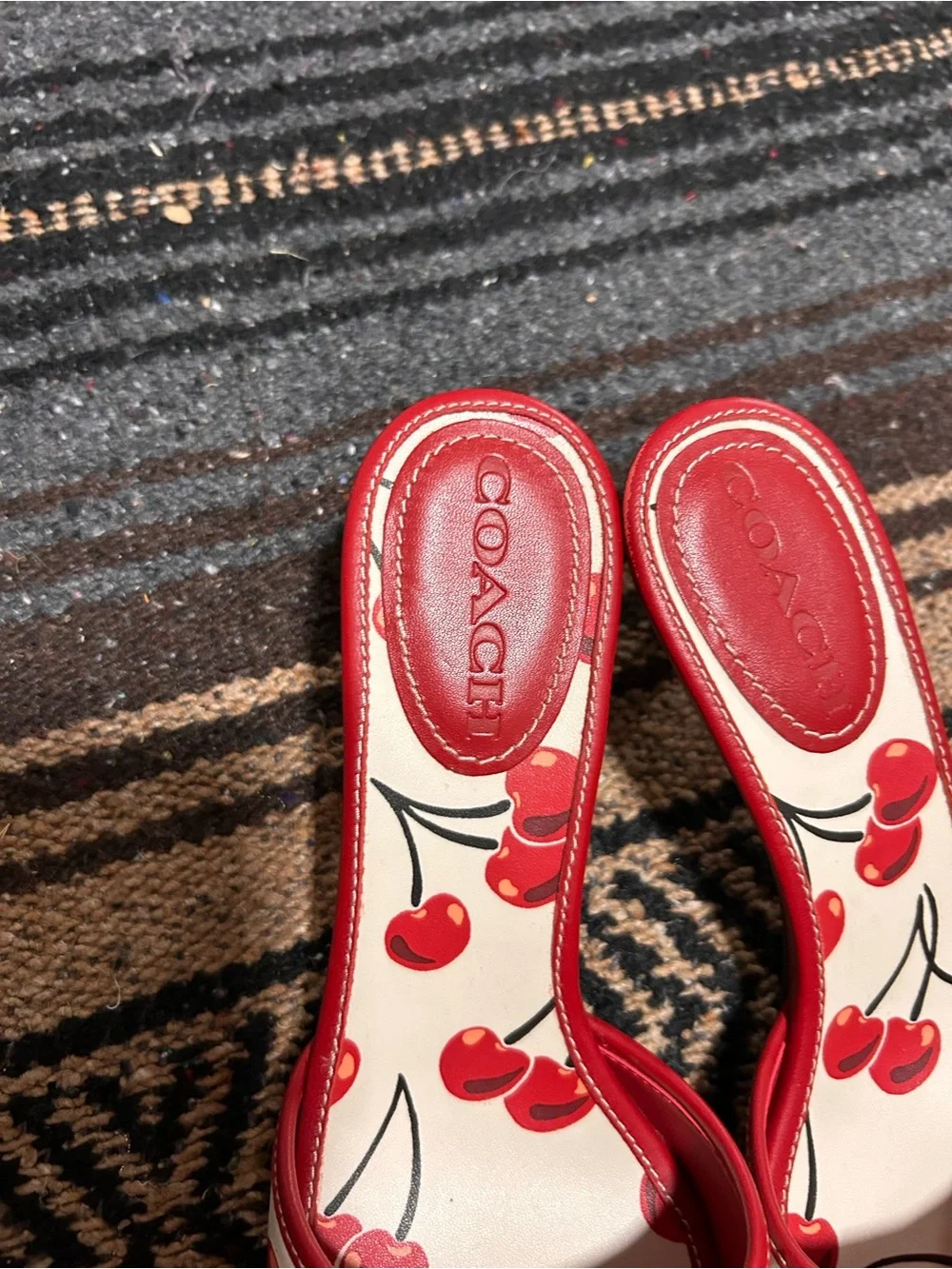 Coach Red Cherry-Print Heels